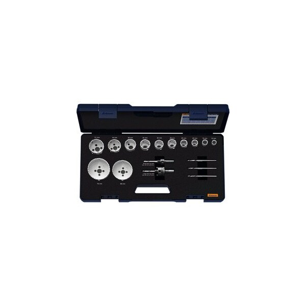 Garant 16 to 76 mm Hole saw set with Mounting Shafts and Center Drills, 19 Pc 589710 16-76 - main